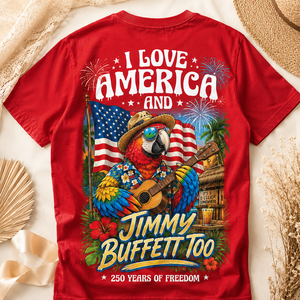 Personalized Patriotic Tropical Parrot Shirt Gift for Family