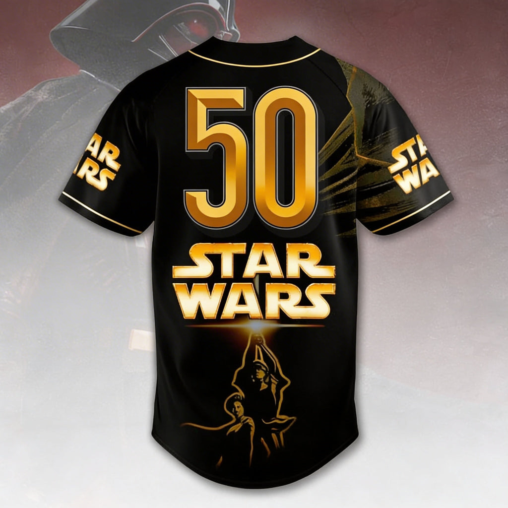 Personalized Star Wars 50th Anniversary Baseball Jersey Gift for Movie Fans