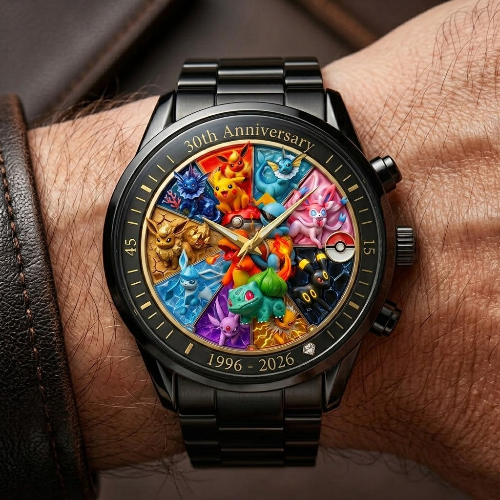 Personalized 30th Anniversary Pokémon Hand Watch Gift for Fans