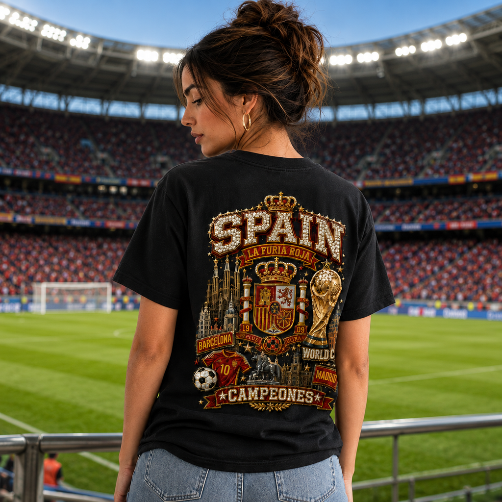 Personalized Spain La Furia Roja Shirt Gift for Football Fans Cotton Apparel GradoCreations