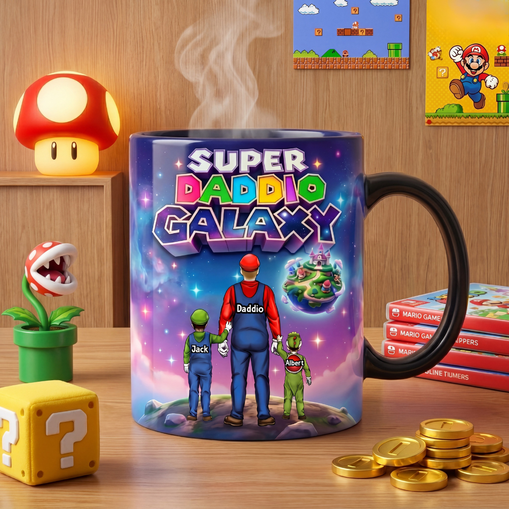 Personalized Color Changing Mug Super Daddio Galaxy Gift for Dad