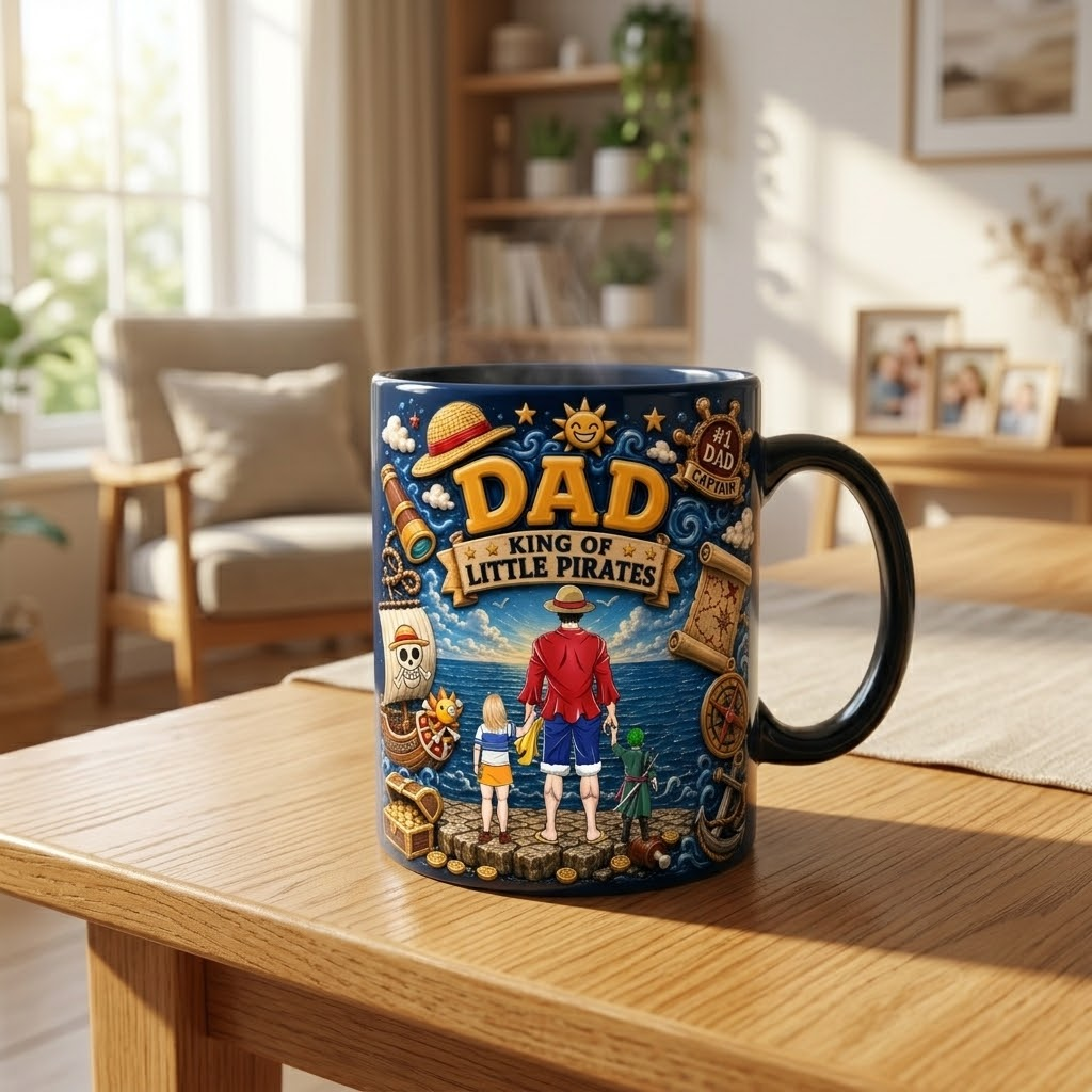 Personalized Pirate Mug for Dad | Anime Adventure Gift