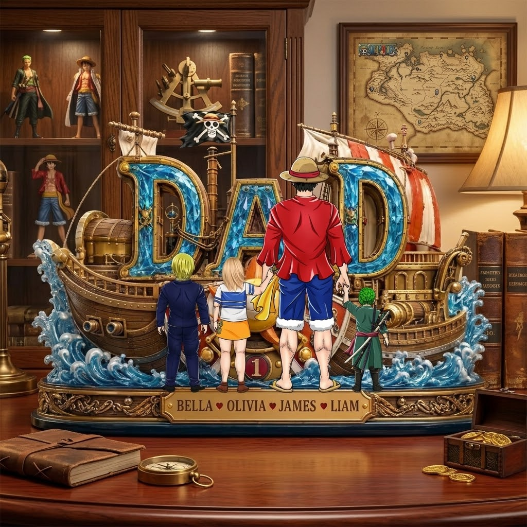 Personalized Acrylic Plaque Adventure Pirate King Gift for Dad
