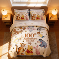 Personalized Quilted Bedding Set Honey Bear 100th Anniversary Gift for Family Quilted Bedding Set GradoCreations