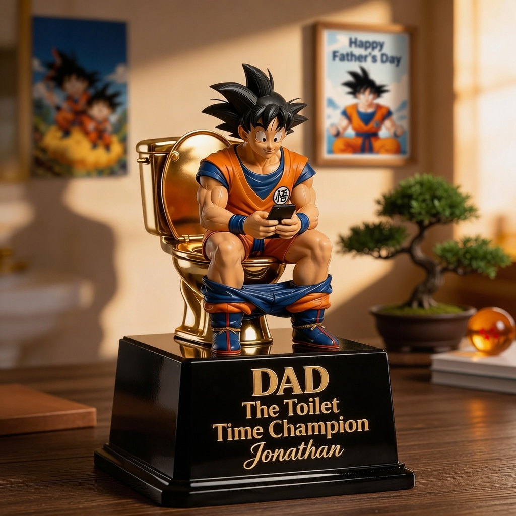 Personalized Funny Toilet Trophy Acrylic Plaque Gift for Dad