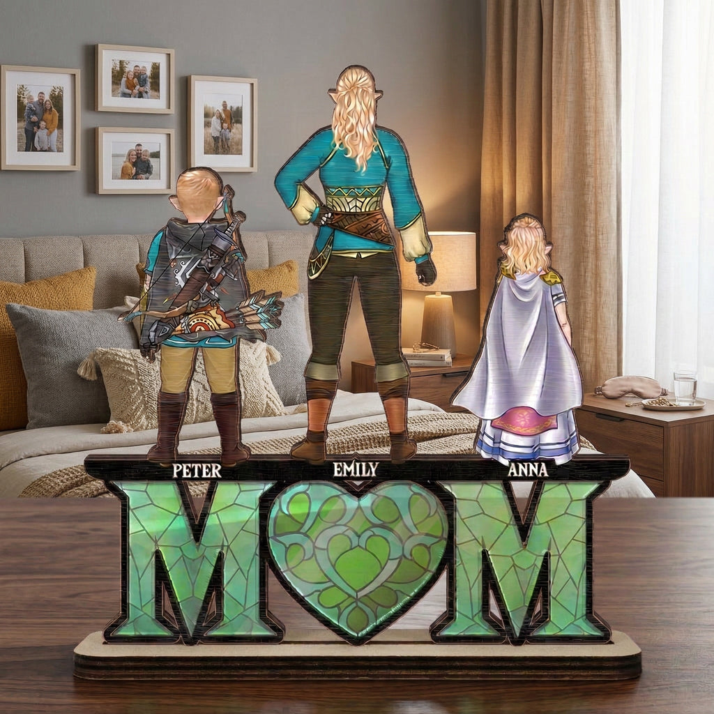 Personalized Wooden Mom Plaque Custom Name Gift for Mother's Day Wood Plaque GradoCreations