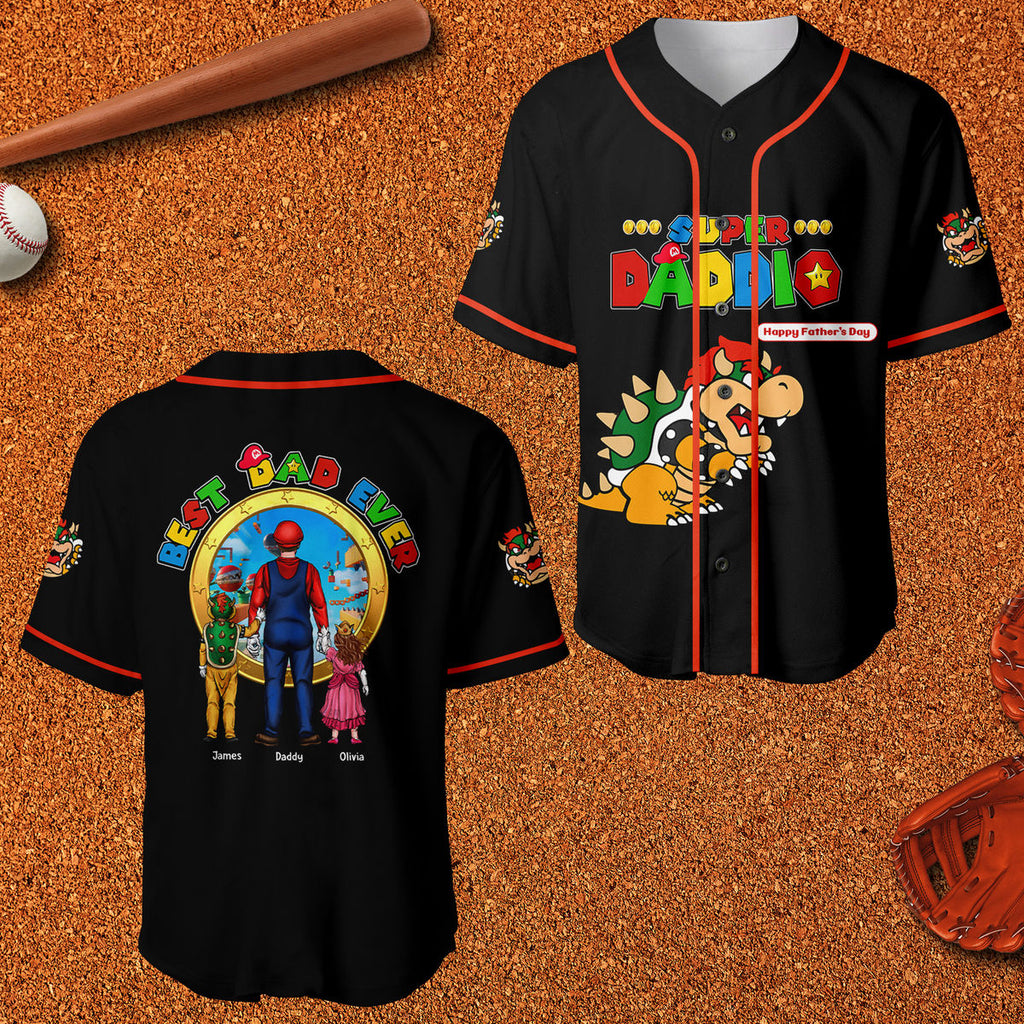 Personalized Mrio Super Daddio Baseball Jersey Unique Gift for Dad