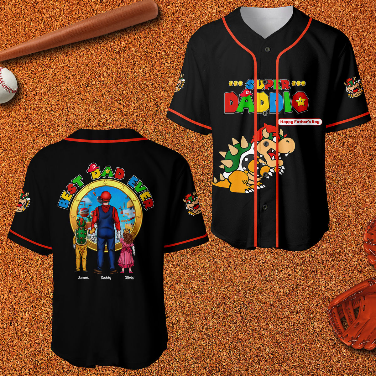 Personalized Mrio Super Daddio Baseball Jersey Unique Gift for Dad