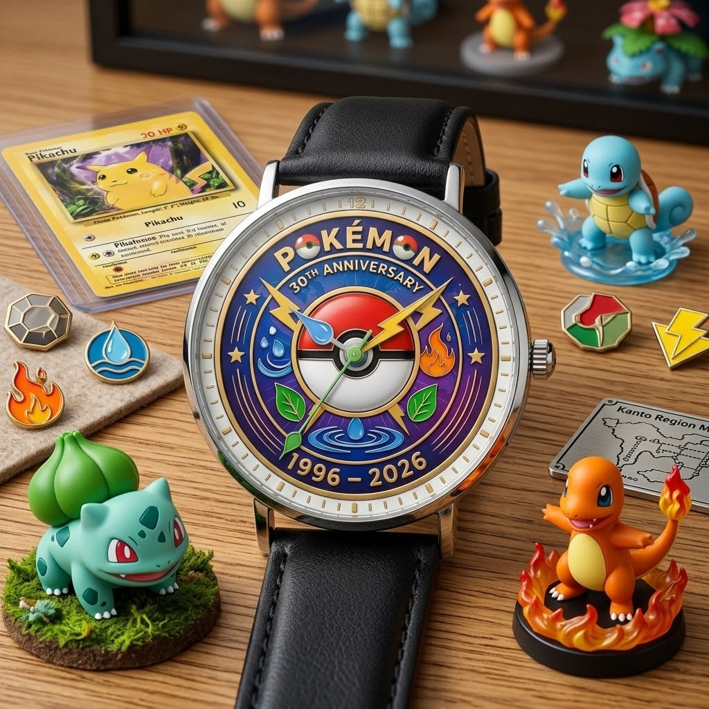 Personalized Pokemon 30th Anniversary Hand Watch Gift for Movie Fans