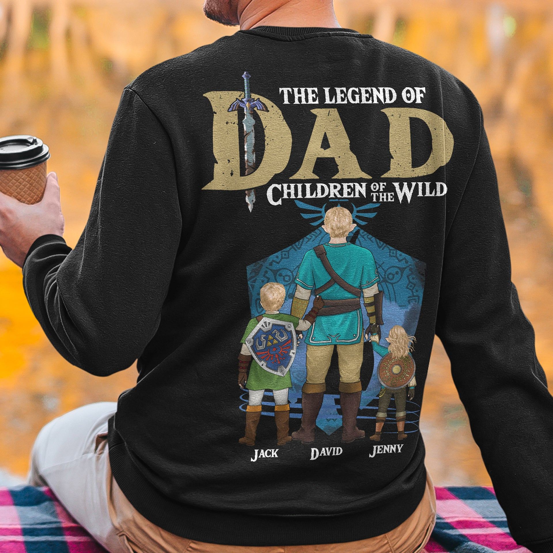 Personalized The Legend of Zelda Dad T-Shirt Gift for Gamers