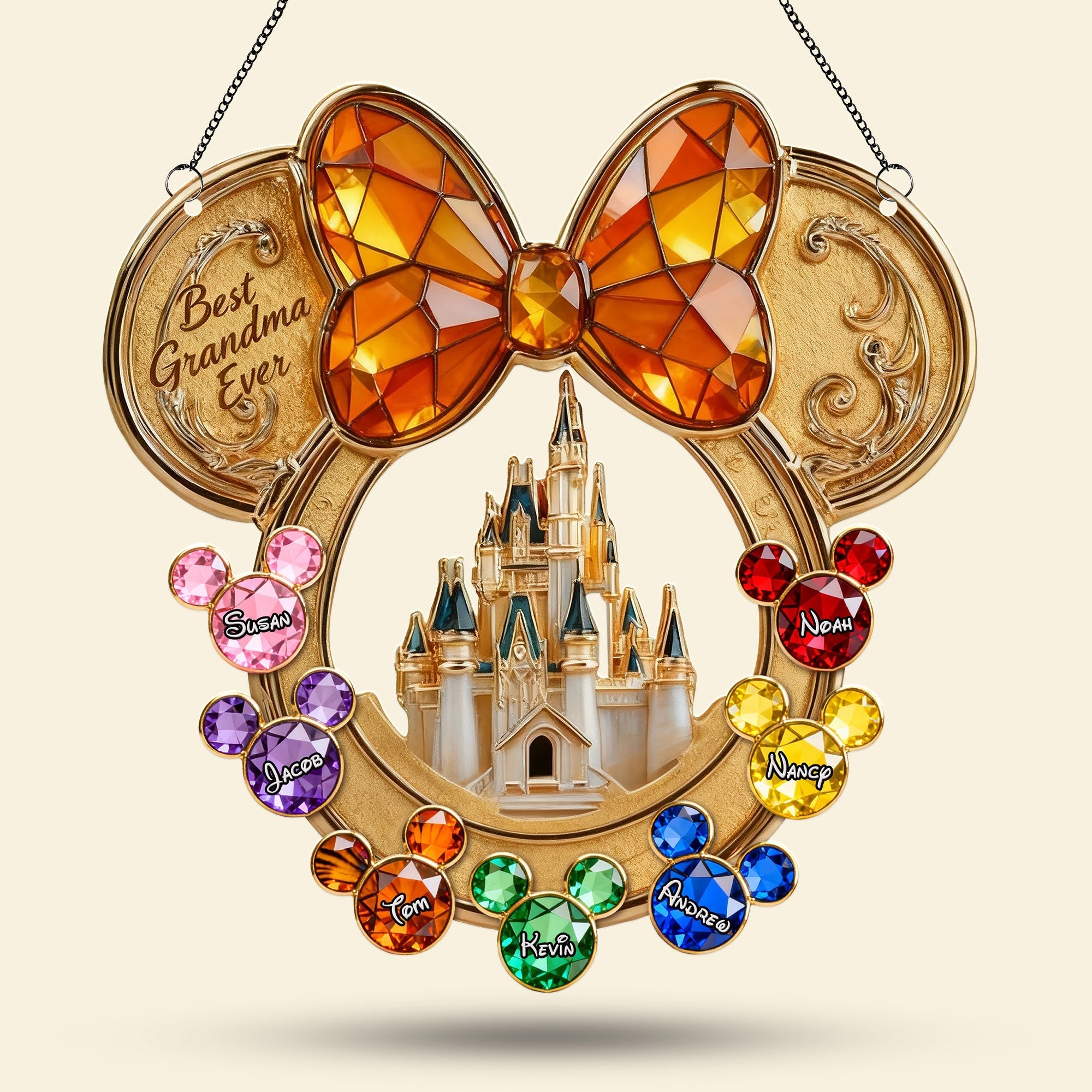 Personalized Suncatcher Window Hanging Gift for Mom Grandma