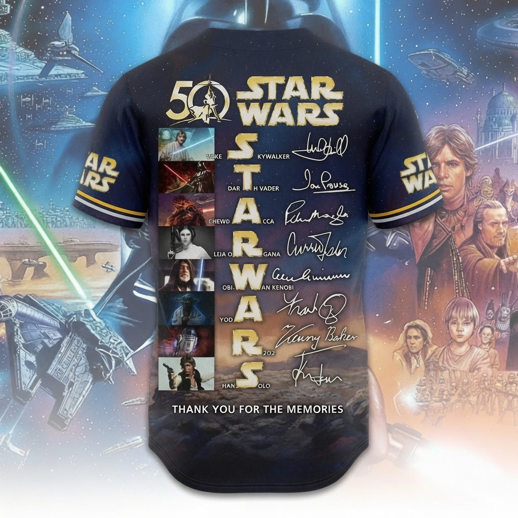 Personalized Star Wars Baseball Jersey Custom Gift for Movie Fans