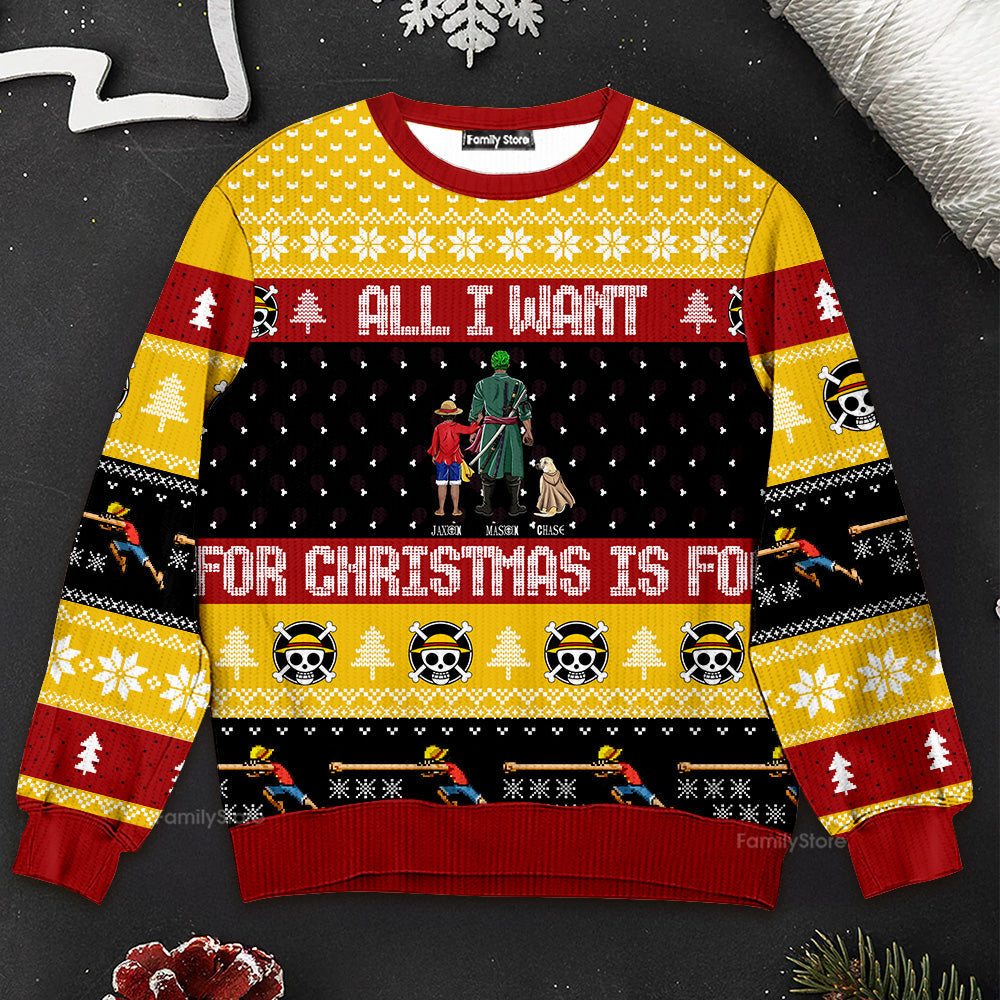 Personalized Ugly Christmas Sweater for Dad, Grandpa, Husband - Pirate Adventure Gift