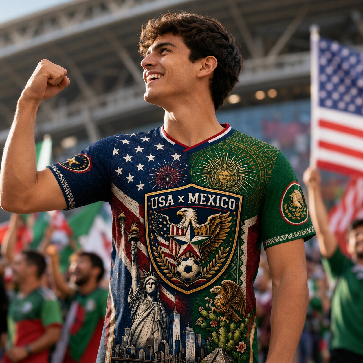 Personalized USA Mexico Soccer Jersey Custom Name & Number Gift for Football Fans