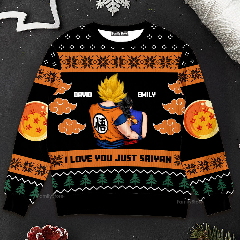 Personalized Couple Christmas Ugly Sweater Custom Name Gift