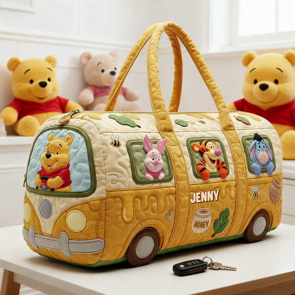 Personalized Quilted Duffle Bag with Disney Characters for Kids - Custom Gift for Movie Fans