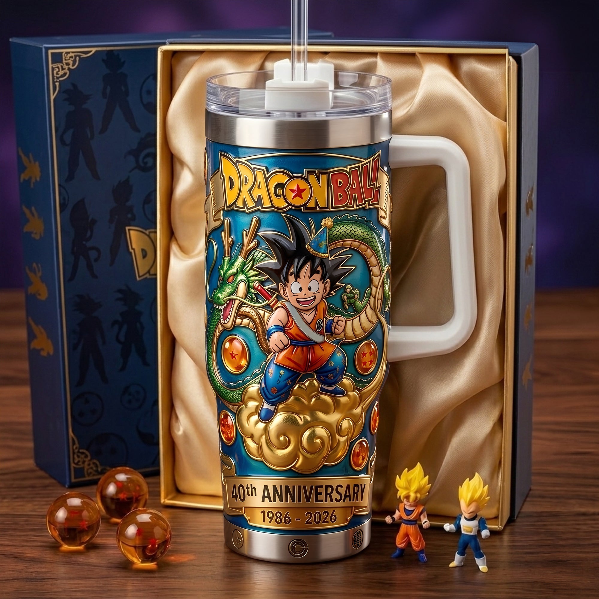 Personalized 40th Anniversary Tumbler with Handle Gift for Movie Fans