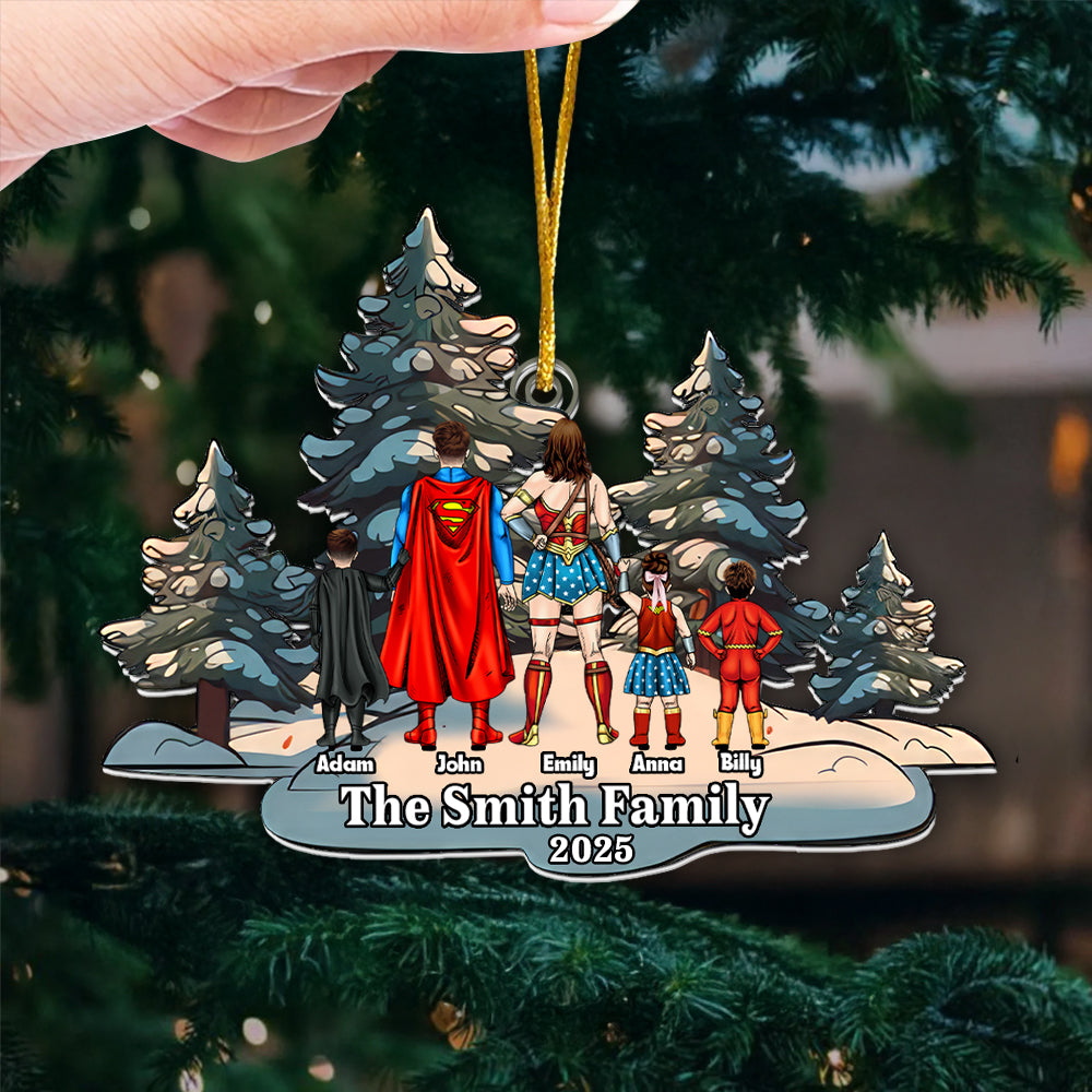 Personalized Super Hero Christmas Ornament Custom Family Gift