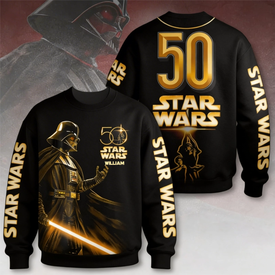 Personalized Star Wars 50th Anniversary All Over Shirt Gift for Movie Fans