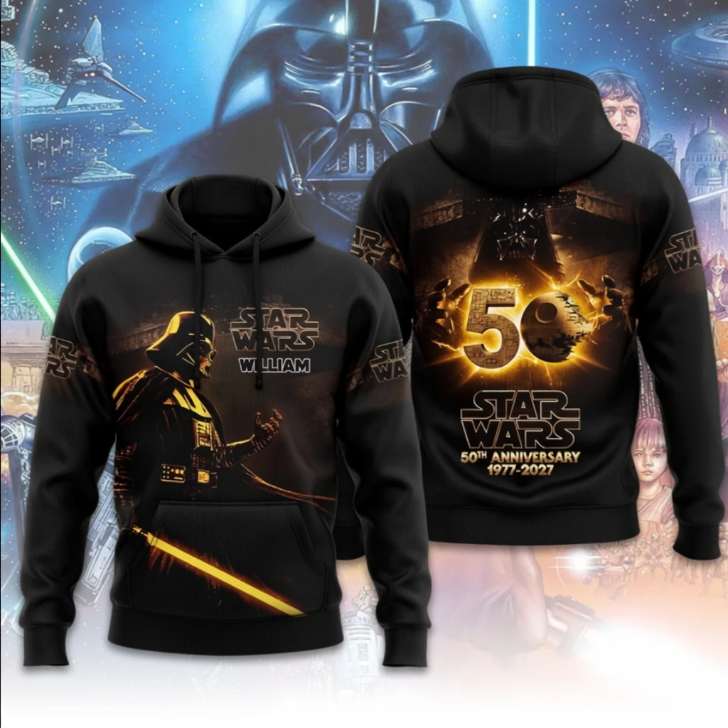 Personalized Star Wars 50th Anniversary AOP Shirt Gift for Movie Fans