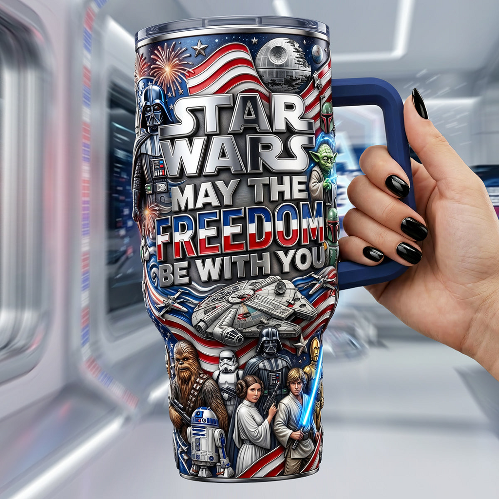 Personalized Star Wars Tumbler with Handle for Movie Fans Tumbler GradoCreations