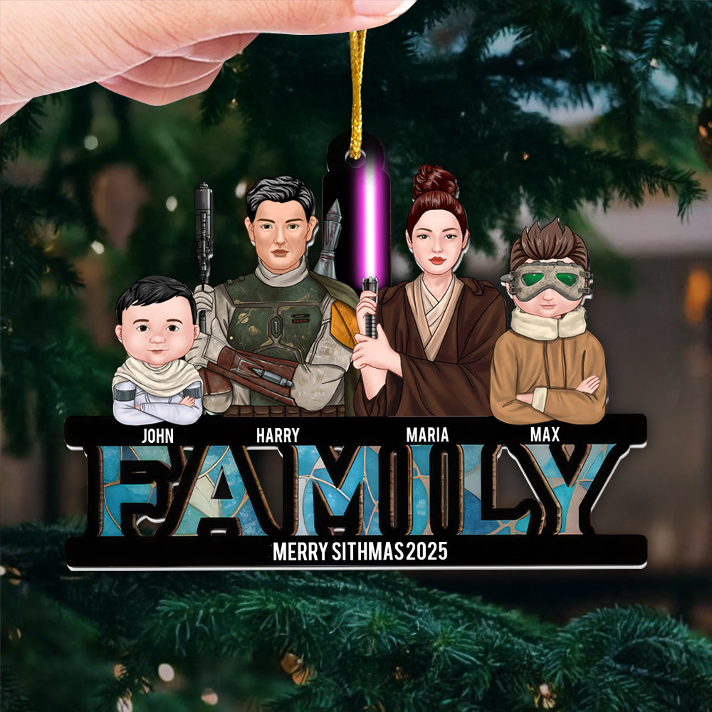 Personalized Acrylic Ornament Merry Sithmas Gift for Family