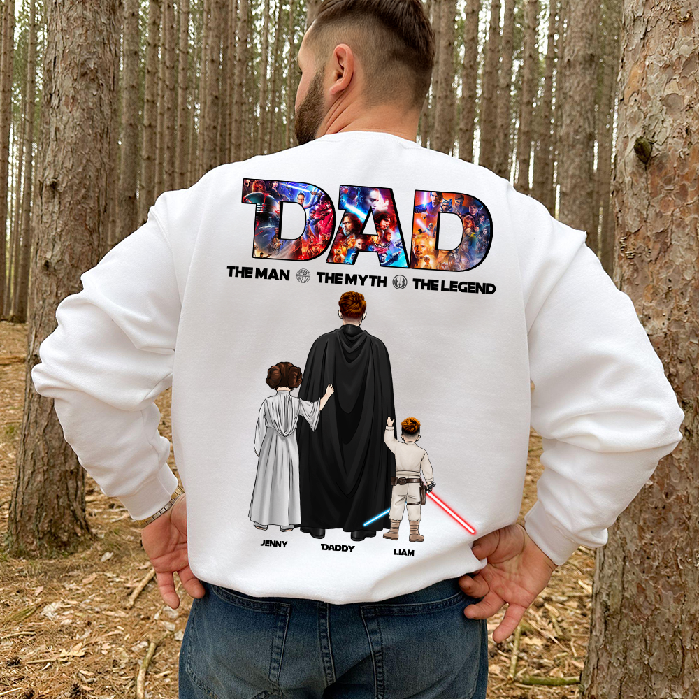Personalized Star Wars Dad T-Shirt Custom Family Gift for Father's Day