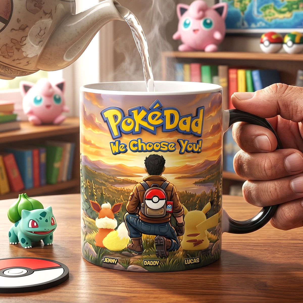 Personalized Color Changing Mug for Dad - PokeDad Gift