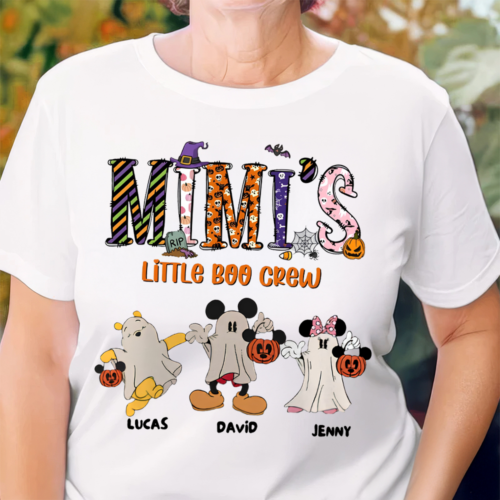 Personalized Halloween Shirt for Grandma with Ghost Family Design Cotton Apparel GradoCreations