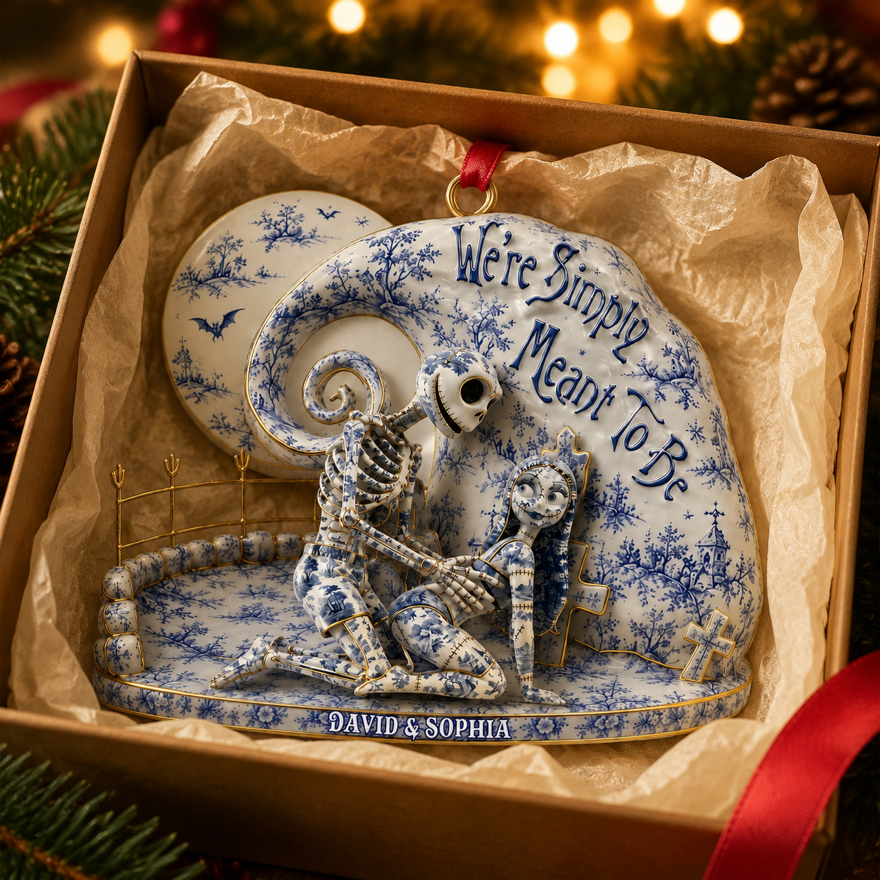 Personalized Acrylic Christmas Ornament for Couples - Naughty Design Ornament GradoCreations
