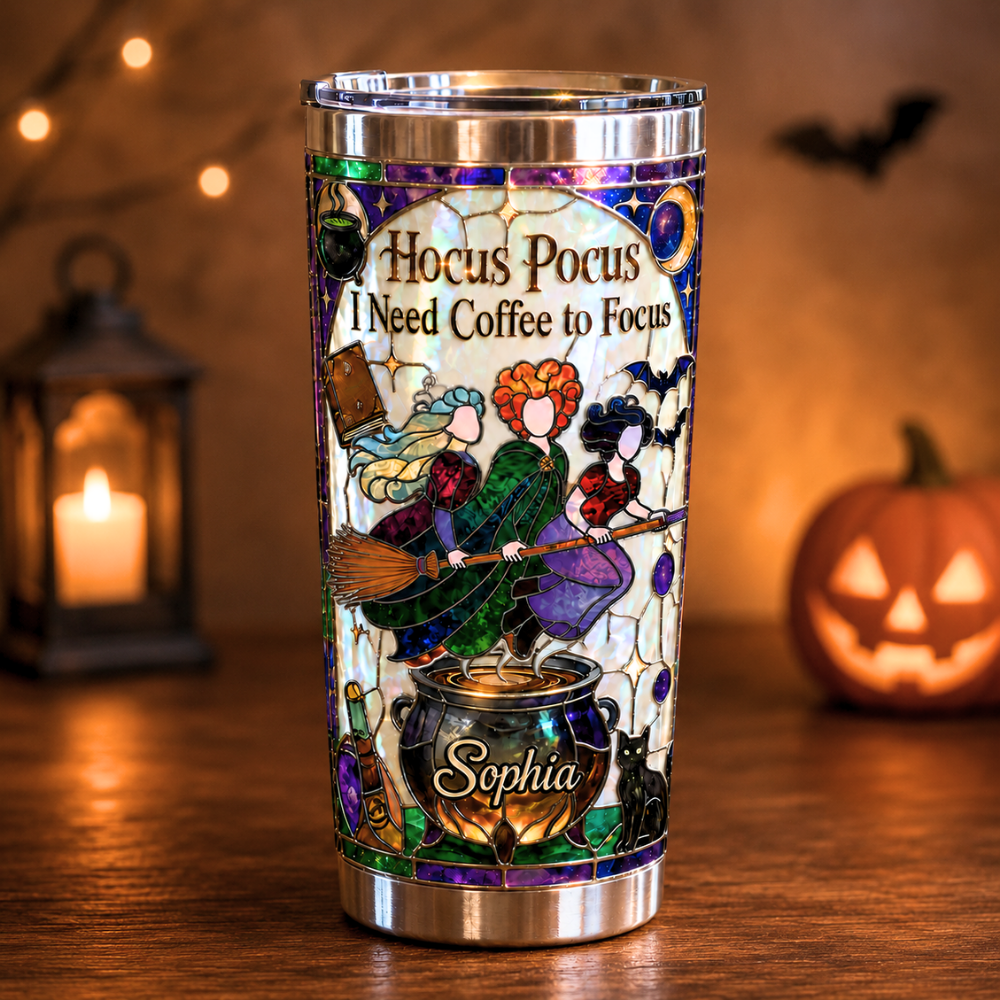 Personalized Halloween Tumbler Custom Name Hocus Pocus Gift for Her Tumbler GradoCreations