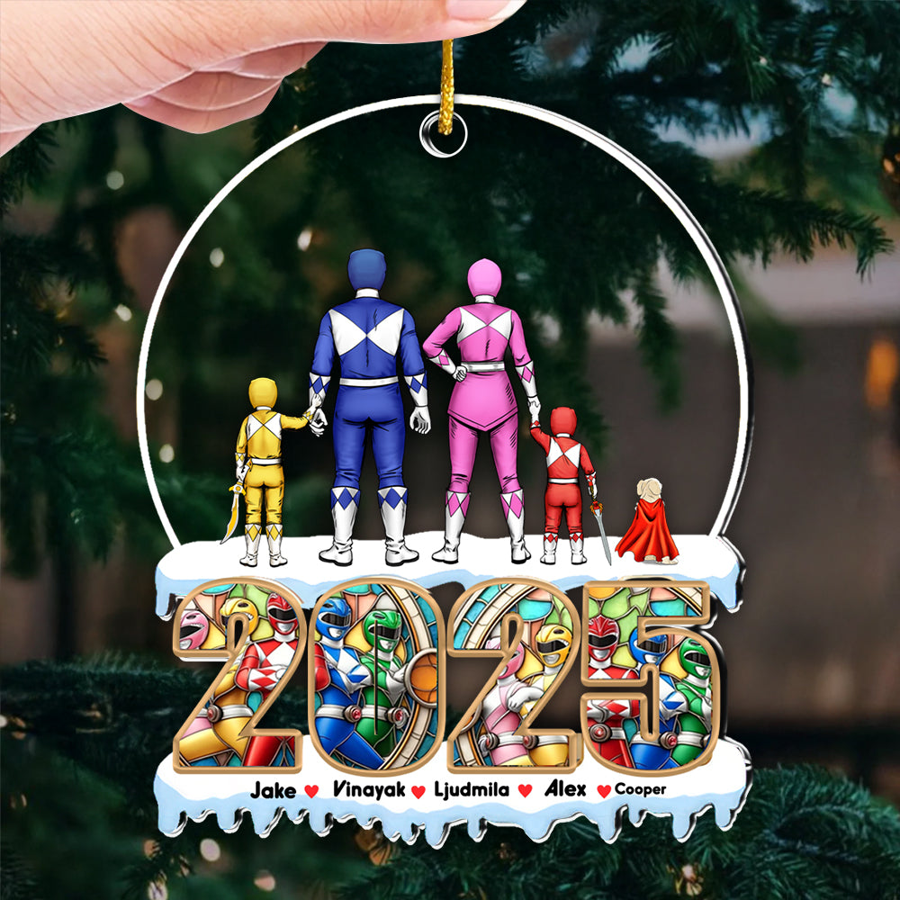 Personalized Power Ranger Family Ornament Custom Gift