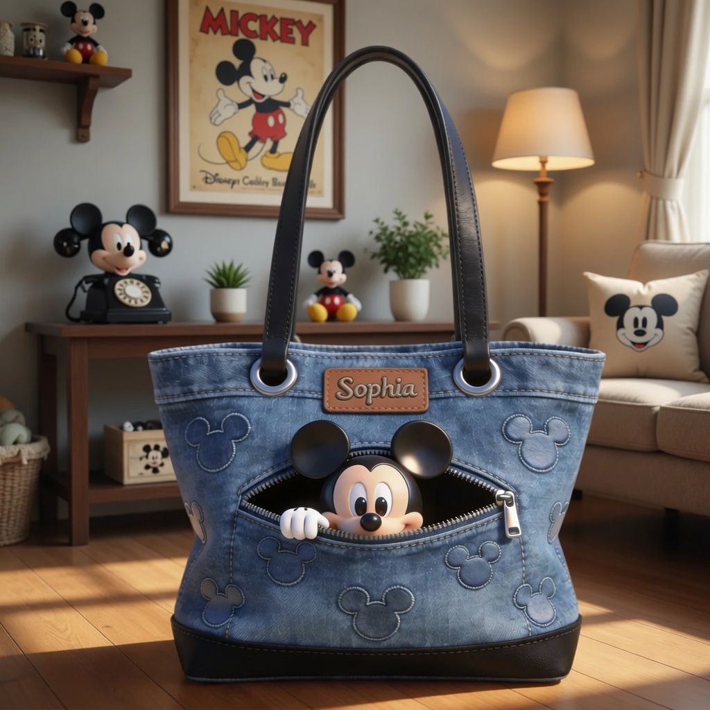 Personalized Disney-Inspired Tote Bag Custom Name Gift for Movie Fans