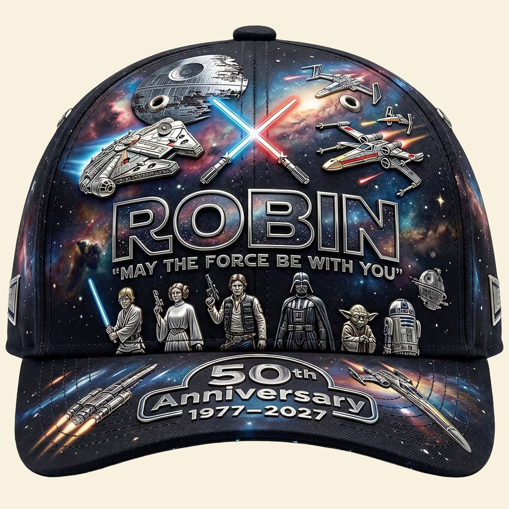 Personalized Star Wars Cap with 50th Anniversary Design | Gift for Movie Fans