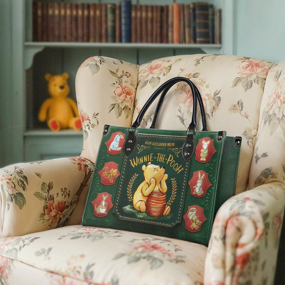 Personalized Winnie the Pooh Leather Handbag & Wallet Set Gift for Movie Fans