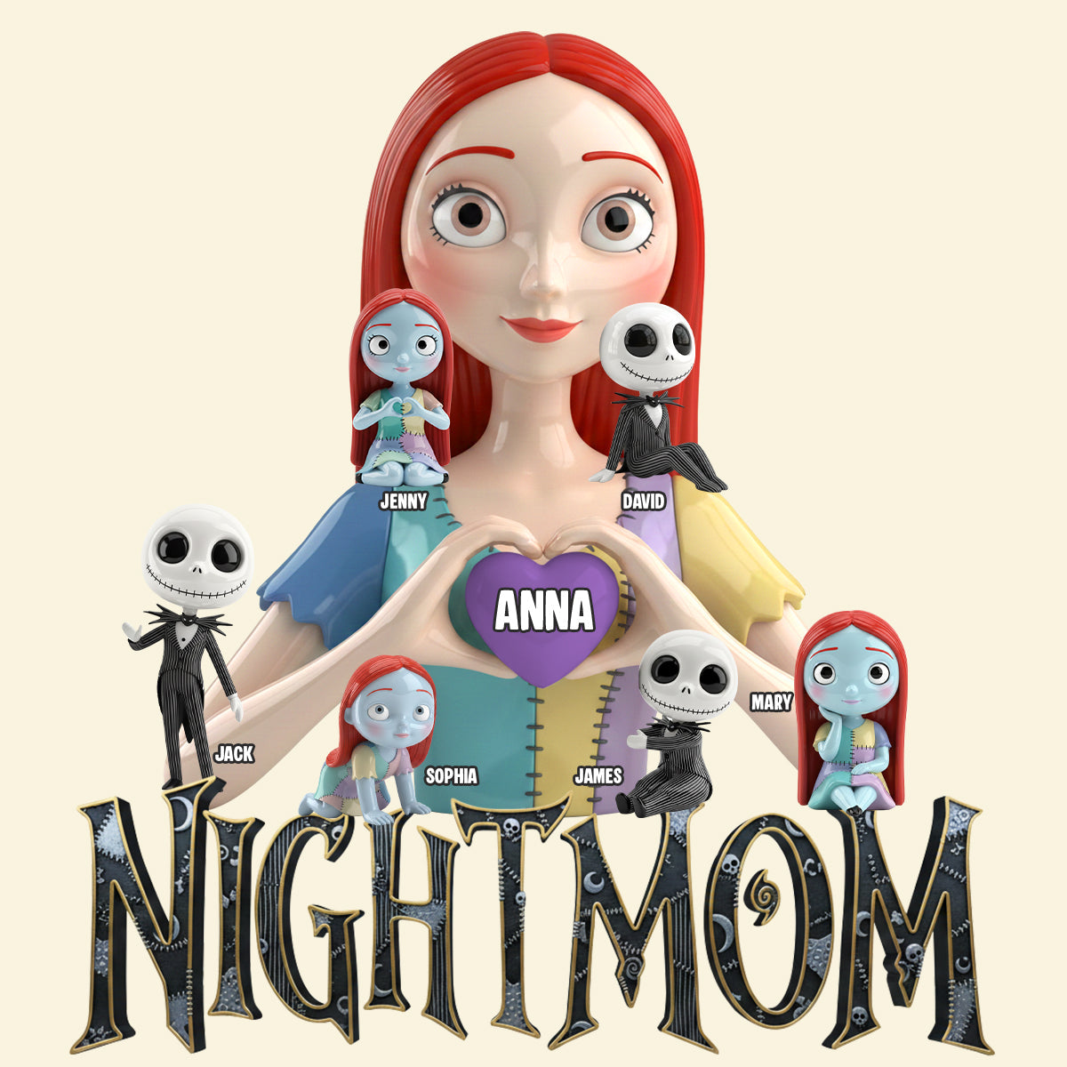 Personalized Spooky Nightmom Acrylic Plaque Gift for Mom