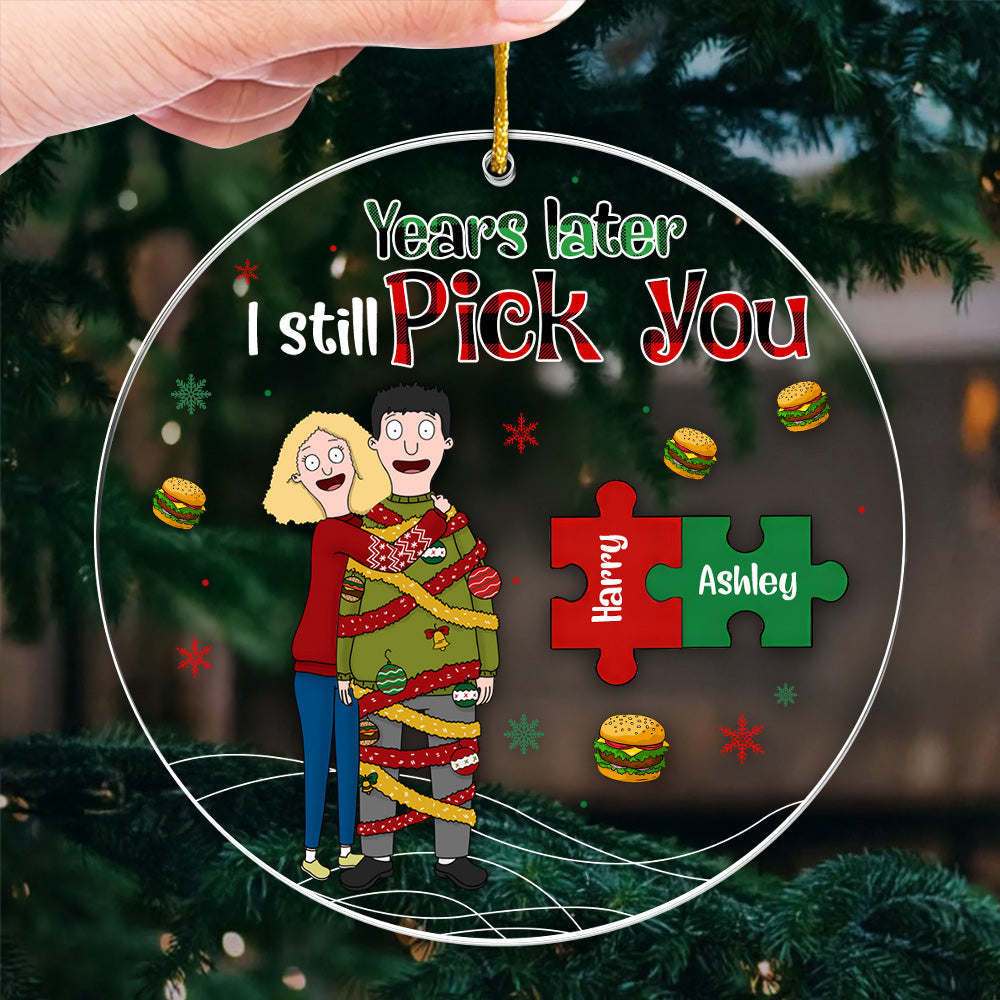 Personalized Couple Acrylic Ornament with Custom Names - Unique Gift for Anniversaries