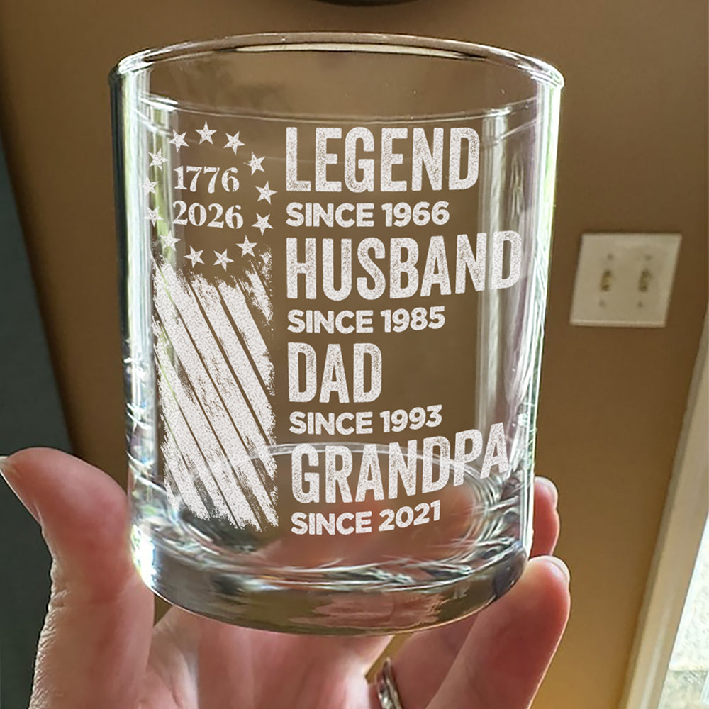 Personalized Engraved Rock Glass Custom Gift for Dad & Grandpa HN590 - Engraved Rock Glass GradoCreations