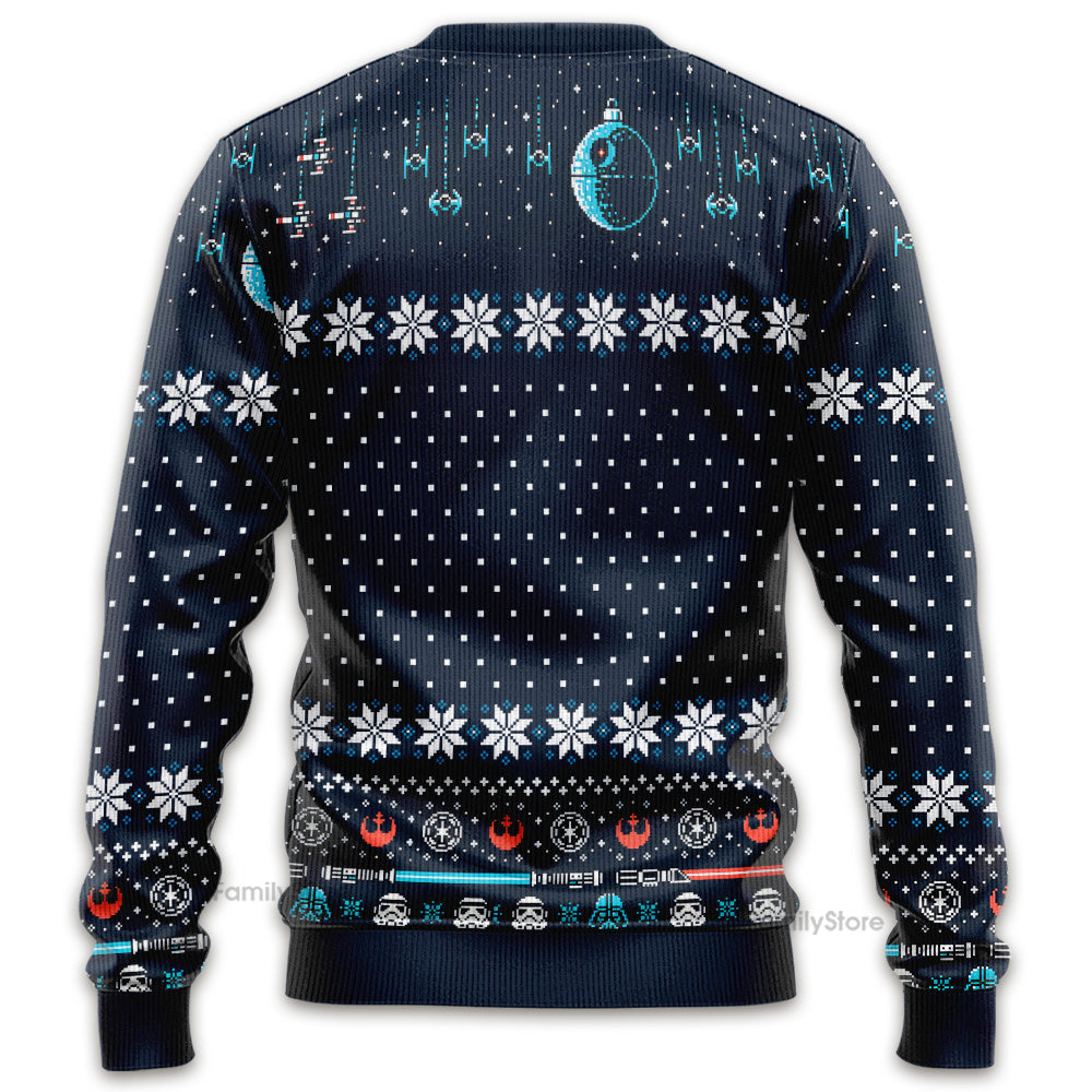 Personalized Galaxy Themed Ugly Sweater Gift for Couples Family
