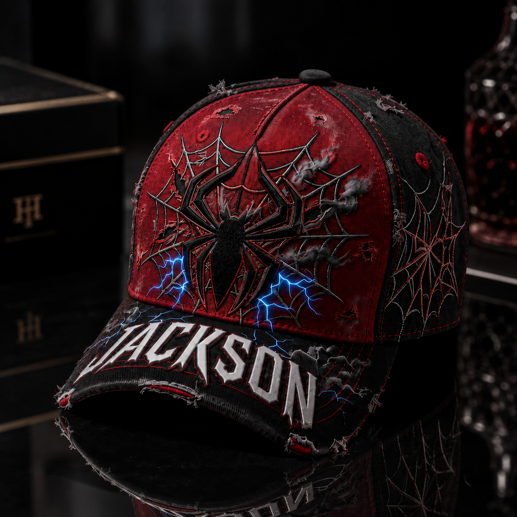 Personalized Spider Web Classic Cap Custom Name Gift for Him Classic Cap GradoCreations