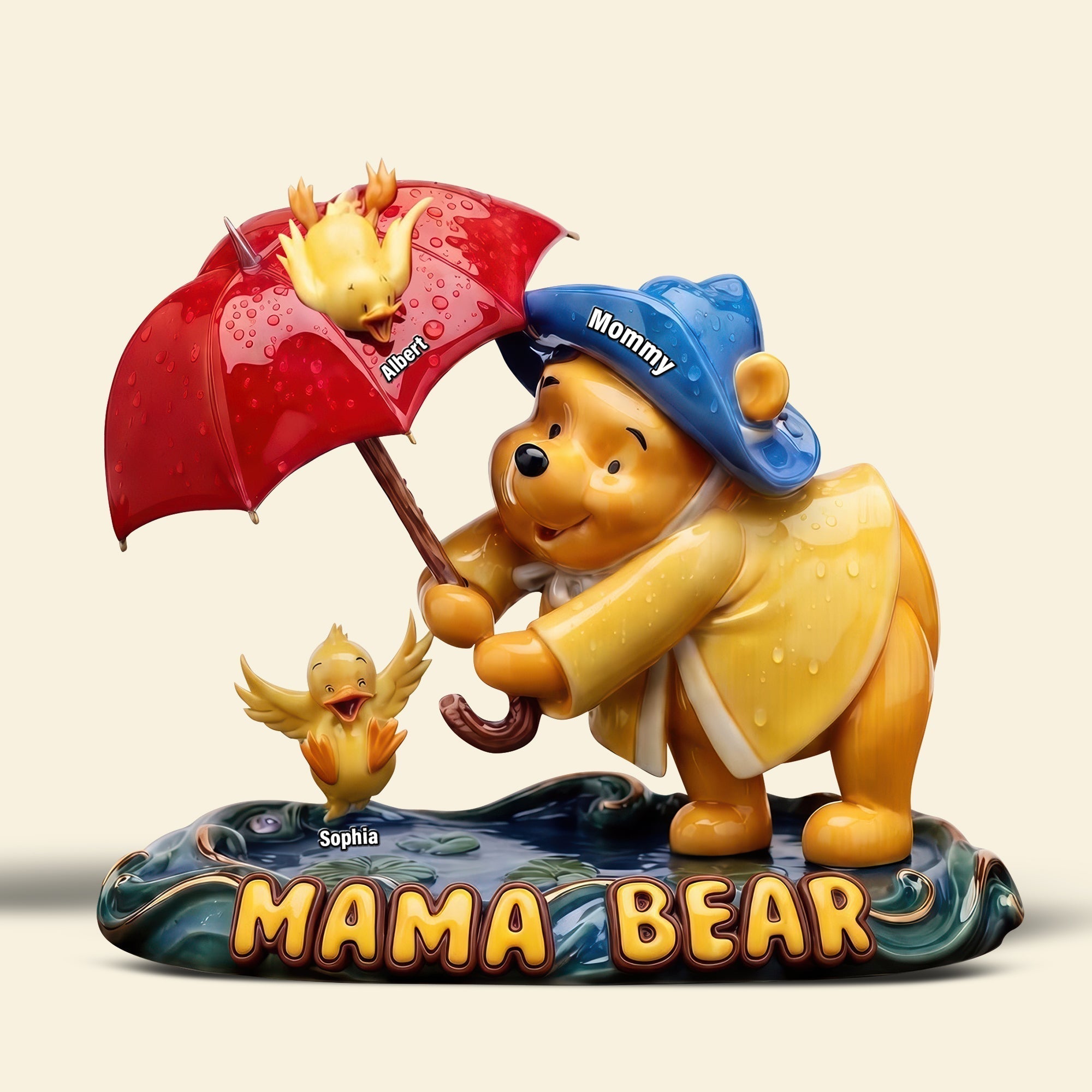 Personalized Acrylic Mama Bear Plaque Custom Gift for Mom