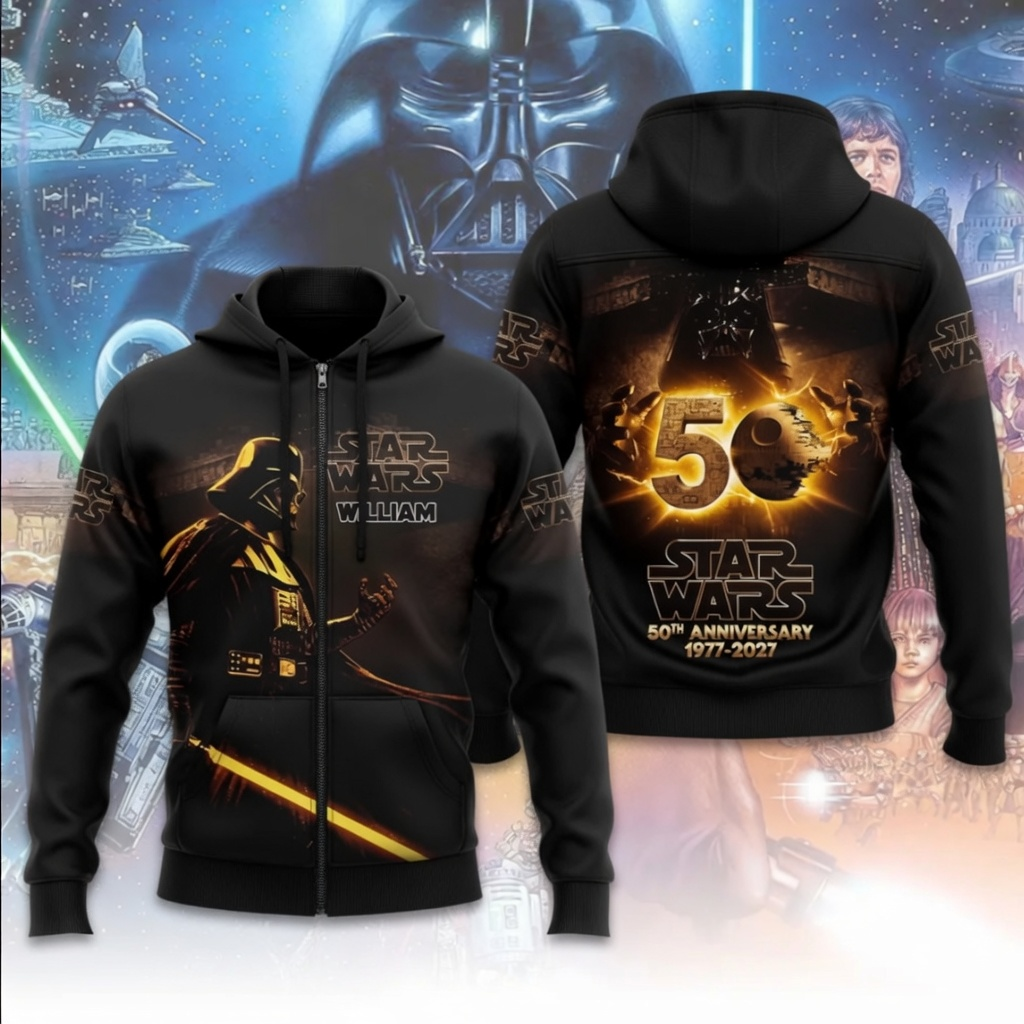 Personalized Star Wars 50th Anniversary AOP Shirt Gift for Movie Fans