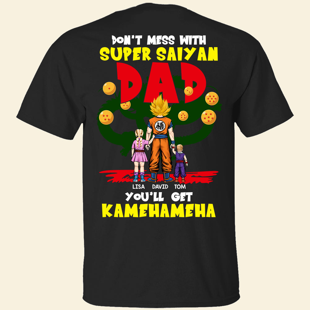Personalized Funny Super Saiyan Dad T-Shirt Gift for Father's Day