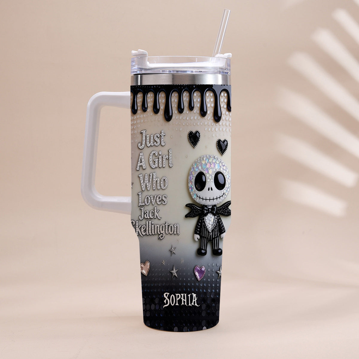 Personalized Spooky Tumbler with Handle for Movie Fans - Unique Gift for Her