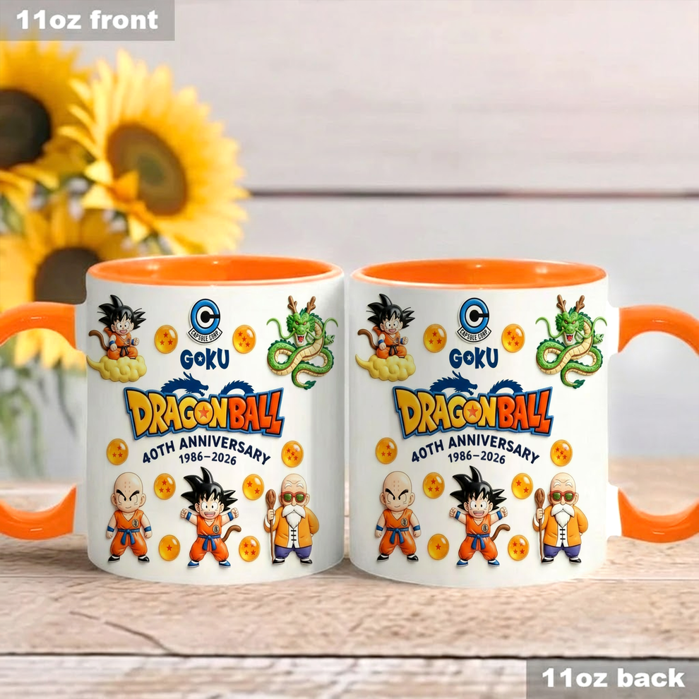 Personalized Dragon Ball 40th Anniversary Accent Mug Gift for Movie Fans