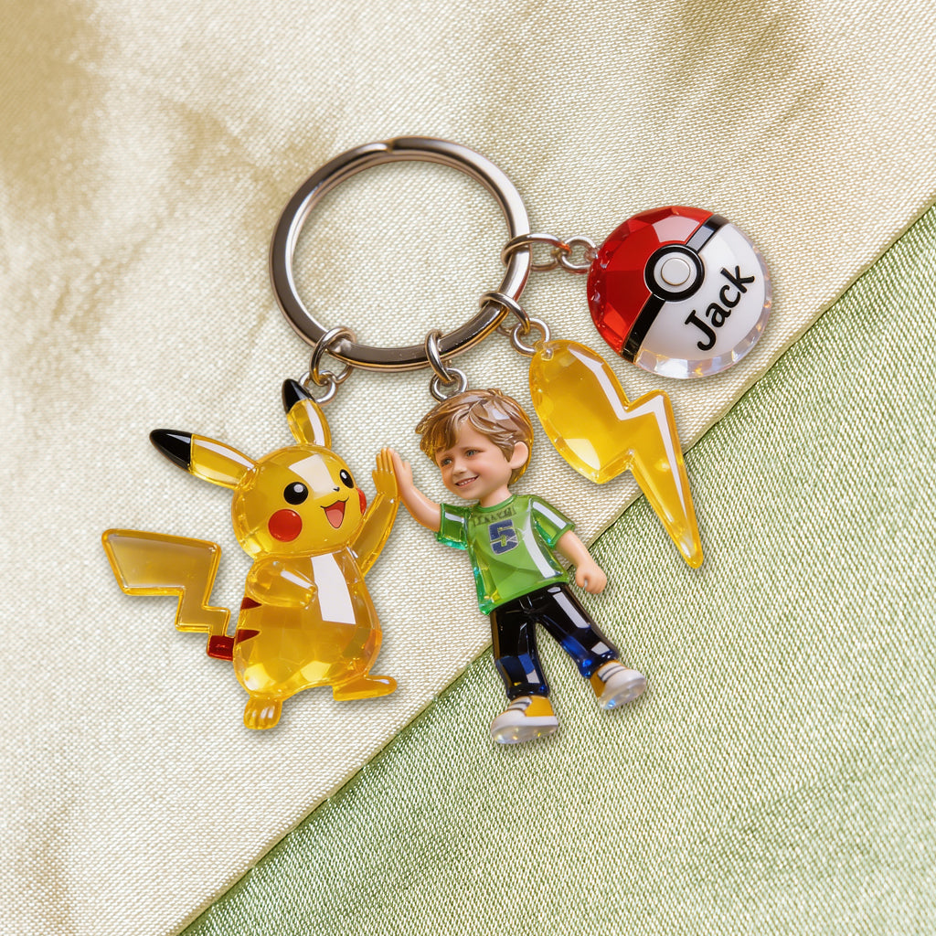 Personalized Acrylic Keychain with Charms for Movie Fans