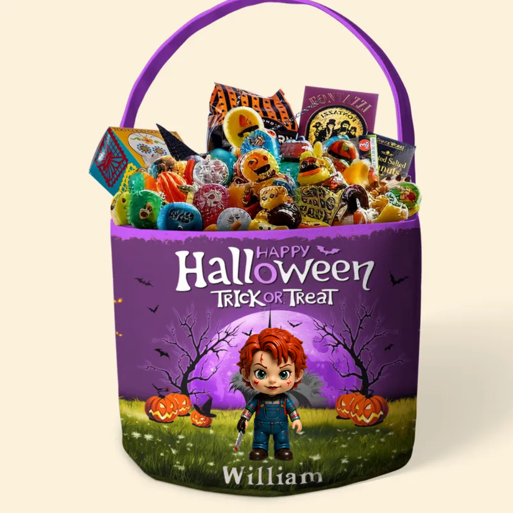 Personalized Halloween Spooky Basket Gift for Kids - Trick or Treat Basket GradoCreations