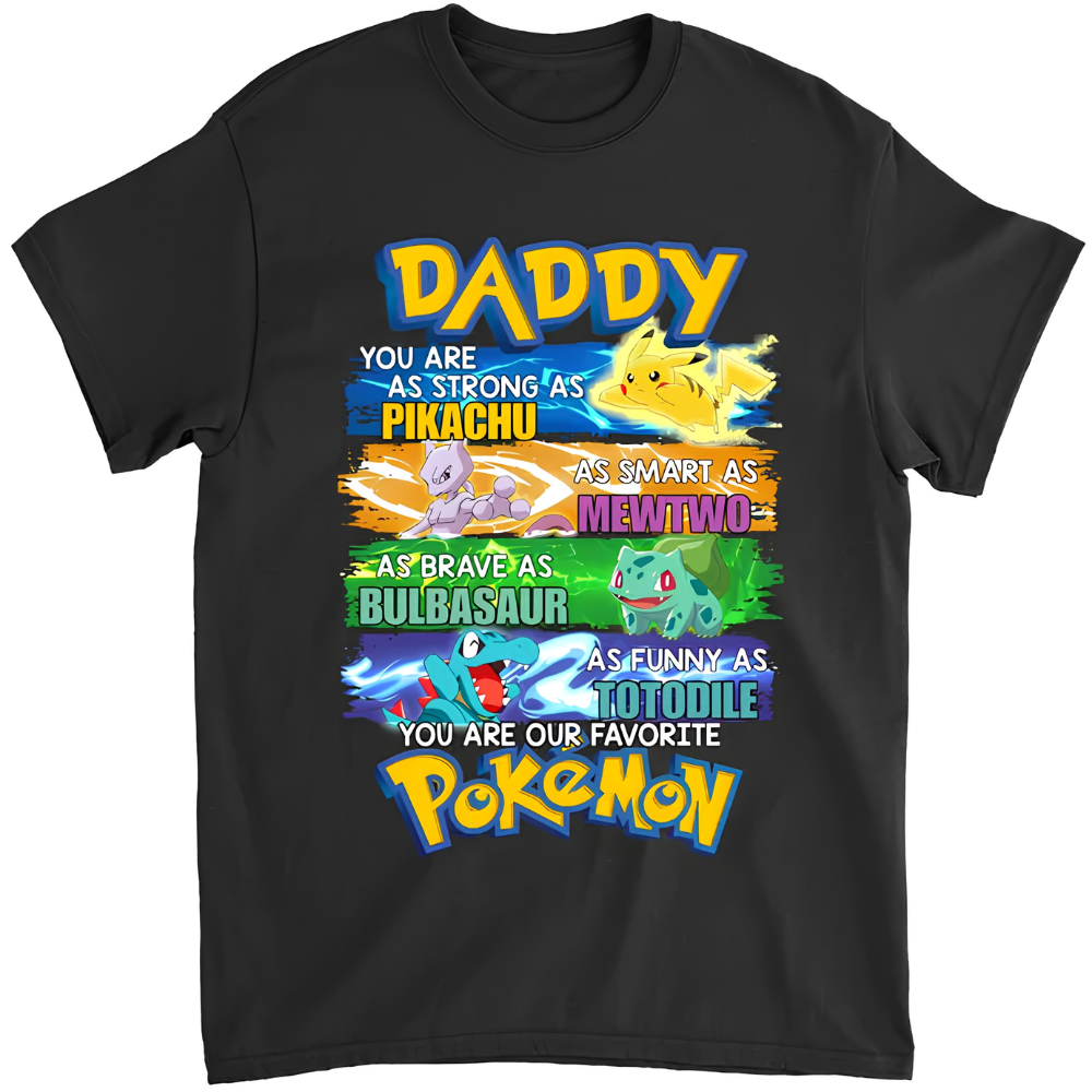 Personalized PokeDad Cotton T-Shirt Unique Gift for Dad