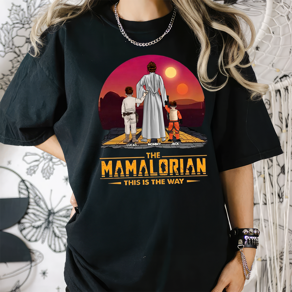 Personalized Mamalorian Shirt Custom Name Gift for Mom