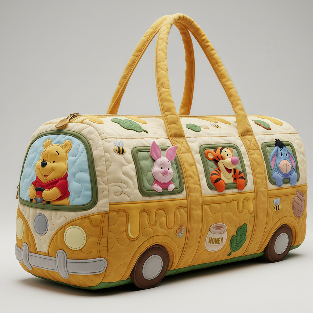 Personalized Quilted Duffle Bag with Disney Characters for Kids - Custom Gift for Movie Fans